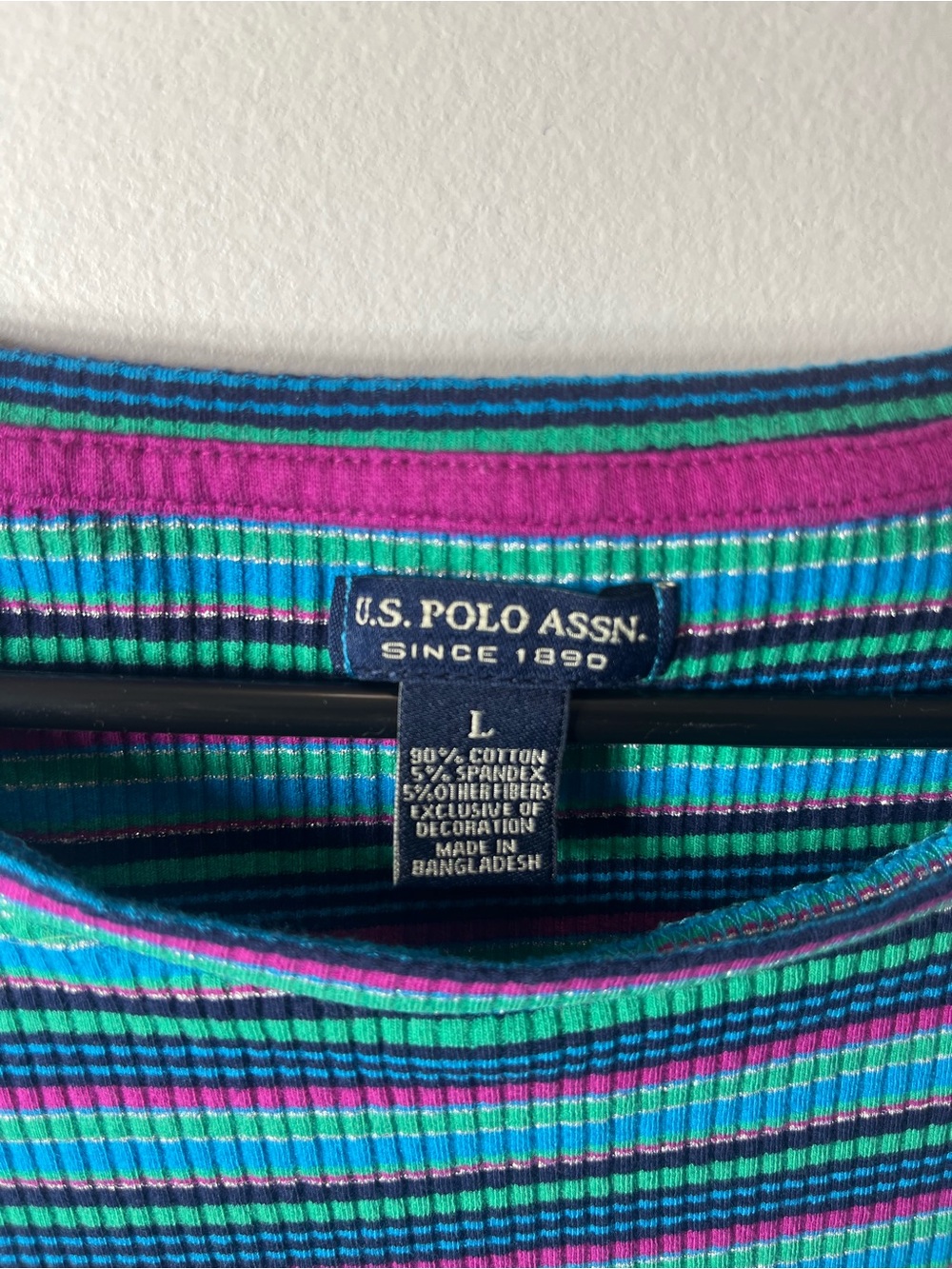 U.S. Polo Assn. Blue, Teal & Purple Striped T-Shirt Dress - Picture 5 of 7